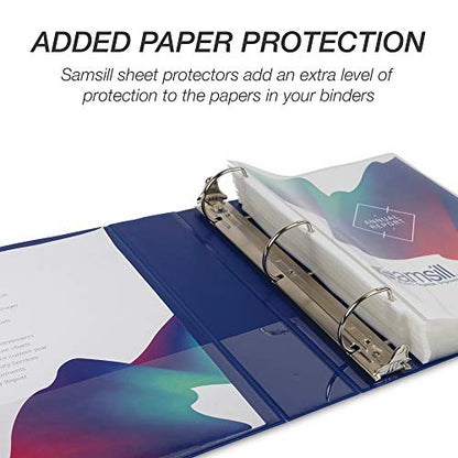 Samsill Durable 2 inch 3 Ring Binder, D Ring Binder, 100% Recycled Chipboard, Blue - color: Blue, size: 1 Pack, style: 2 Inch