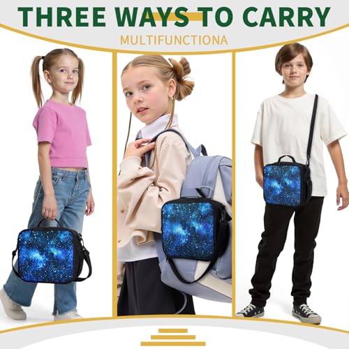 Galaxy Lunch Box for Boys Girls Kids Insulated Lunch Bag Blue Starry Sky Lunchbox Universe Space Reusable Lunch Cooler Tote Bags Thermal Lunch Pail for School Picnic Travel - color: Galaxy