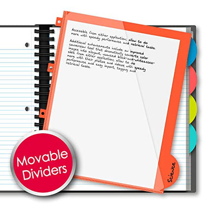 iScholar iQ+ 5-Subject Poly Cover Wirebound Notebook, College Ruled, 11 x 8.5 Inch Sheet Size, 200 Sheets, Teal (59906-TL) - color: Teal, size: 5 Subject, style: College Ruled