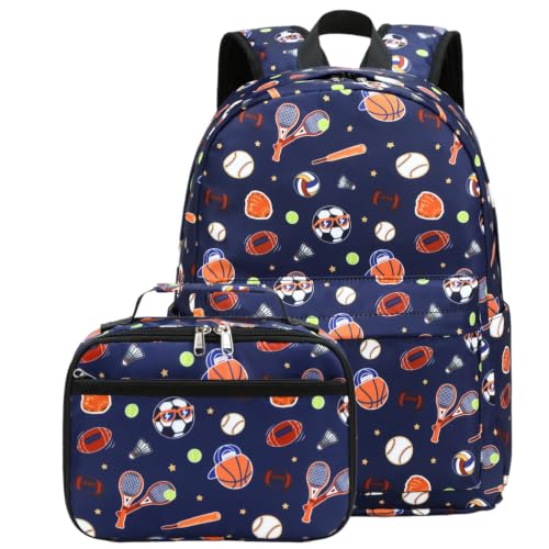 CAMTOP Backpack for Kids, Boys Girls Preschool Backpacks with Lunch Box Toddler Kindergarten School Bookbag Set (Blue Classic Balls) - color: Blue Classic Balls