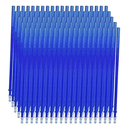 0.5 mm Erasable Gel Pen Refills Liquid Gel Ink Pen Refills Retractable Pens Refills Study Office Family (100pcs Blue)