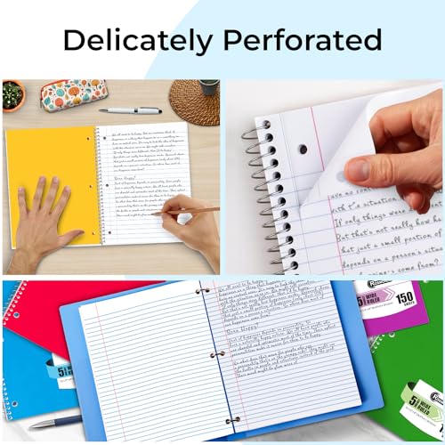 Rosmonde 2000 Packs (Pallet) 5 Subject Notebooks, Spiral Notebook Bulk, Wide Ruled, Pallet of Notebooks, 150 Sheets (300 pages), 8 x 10-1/2",Bulk Spiral Notebooks for School & Office, 4-7 Days Transit - size: 2000 Pack | Full Pallet