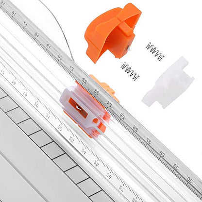 Firbon A4 Paper Cutter, 12 Inch Paper Trimmer with Extened Ruler, White | 12 Sheet Capacity | CM & Inch Scale | Spring-Loaded Safe Blade | Cuts Cardstock, Vinyl, Coupons, Labels & Scrapbooking Crafts - color: White