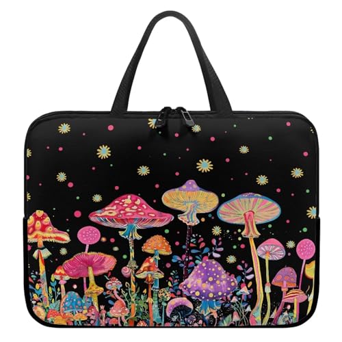 Colorful Mushrooms 10-17 Inch Kids Tablet Portable Neoprene Zipper Carrying Sleeve Case Bag Computer Tablet Handbag Case Notebook Messenger Briefcase for Travel/Business/School - color: Colorful Mushrooms, size: 10 Inch