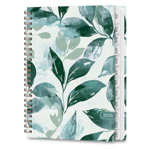 2026 Planner, Weekly and Monthly Calendar Planner Agenda, Jan 2026 - Dec 2026, Planning Academic Book, Office Desk Accessories and School Supplies - A5 (6.3'' x 8.5'') - color: C-Leaf