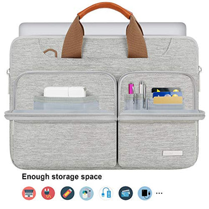 Lacdo 360° Protective Laptop Shoulder Bag, 14 inch Computer Bags for 14 inch MacBook Pro M5 Pro/Max A3426 A3427 (2026), M5/M4/M3/M2/M1 A3434 A3112 A3401 A3185 A2918 A2992 2025-2021 Messenger Bag, Gray - color: Gray, size: 14 Inch New MacBook Pro