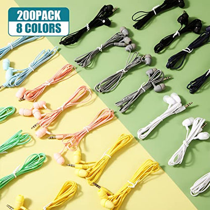 Macarrie 20 Pack Earbuds Bulk 3.5 mm in-Ear Earphones Wired Earphones Without Mic Headphones for Adults Gifts(Multicolor) - color: Multicolor