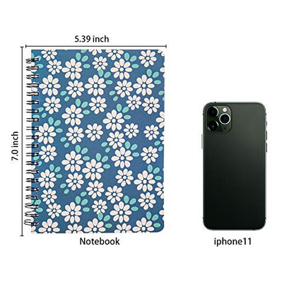 4 Pack Spiral Notebooks 5×7 Inch College Ruled Small Journals Hardcover Floral Cute Note Book for School Supplies Studio Girls Women, Inner Pocket, 80 Sheets/160 Pages - color: 5×7 Inch, 4 Pack