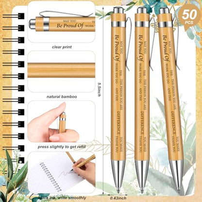 Yeaqee 100 Pcs Employee Appreciation Gifts Inspirational Gifts Set Mini Spiral Notebooks with Pen May You Be Proud of The Work You Do Motivational Thanks Gift for Staff Coworkers (Proud) - style: Proud