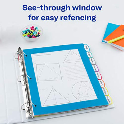Avery® Ultralast Big Tab Plastic Dividers for 3 Ring Binders, 8-Tab Sets, Multicolor with White Labels, 24 Sets, 192 Divider Tabs (24901) - size: 8 tab, style: 24 Sets