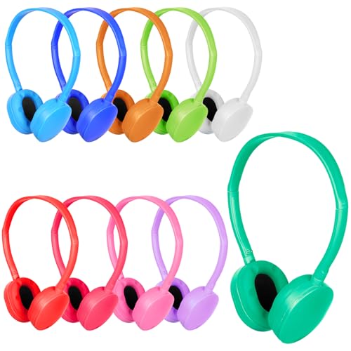 Classroom Kids Headphones Bulk 20 Pack for School Students Wired | Class Set of Headphones for Children Boys Girls Teens Computer Lab Library Online Lesson Testing 3.5mm Jack (10 Colors) - size: 20 Pack Mixed Color