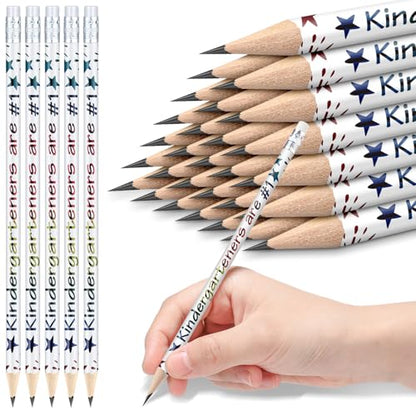 Tenceur 24 Pcs Kindergarten Pencils Bulk Motivational Pencils with Erasers Inspirational Pencil with Back to School Supplies for Kids Student Teacher Classroom Reward - style: Kindergarteners