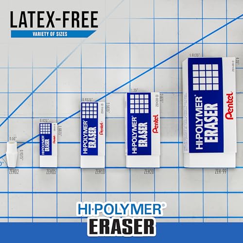 Pentel Hi-Polymer Block Eraser, Small, Box of 48 (ZEH-05) - size: 48 Pack