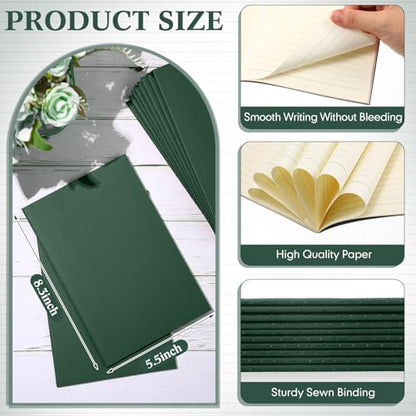 Mimorou 100 Pcs Journals Notebooks Bulk - Kraft Softcover A5 Small Notebooks 5.5 Inch x 8.3 Inch Notepads with 60 Page 30 Sheet for Writing Sketch Travel Office Supplies(Green,Lined) - color: Green, style: Lined