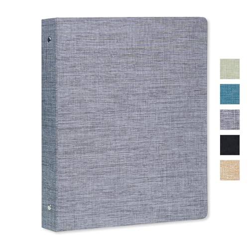 3 Ring Binder 1 Inch, Linen Binder for 8.5" x 11" Paper - Professional Planner with 2 Interior Pockets for School, Office, and Home Organization - color: Grey, size: 1 Pack