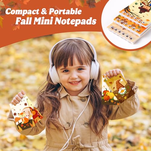24Packs Fall Mini Notepads Thanksgiving Pumpkin Maple Leaves Spiral Notebooks Pocket Journal Memo Pads for Hello Autumn Seasonal Holiday Party Favors Gift Goodie Bag Stuffers School Classroom Rewards - style: Fall