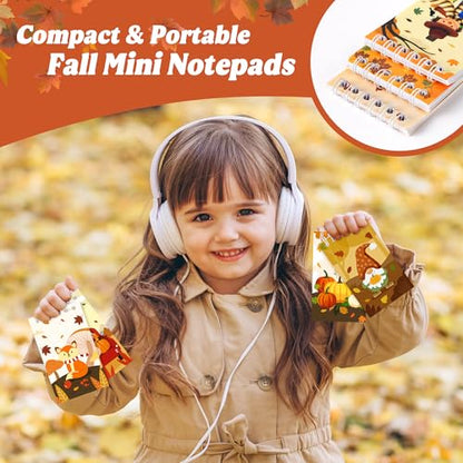 24Packs Fall Mini Notepads Thanksgiving Pumpkin Maple Leaves Spiral Notebooks Pocket Journal Memo Pads for Hello Autumn Seasonal Holiday Party Favors Gift Goodie Bag Stuffers School Classroom Rewards - style: Fall