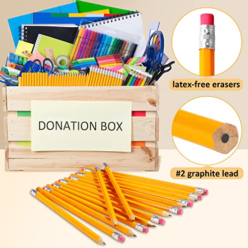 Epakh 800 Pieces #2 HB Pencils with Eraser, Unsharpened Graphite Wood Satin-smooth Finish Pencils Bulk for Office School Supplies