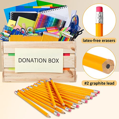 Epakh 800 Pieces #2 HB Pencils with Eraser, Unsharpened Graphite Wood Satin-smooth Finish Pencils Bulk for Office School Supplies