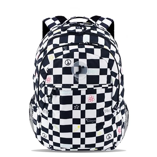 J World Cornelia Middle School Backpack for Kids. Student Laptop Bookbag, Icon Checkers - color: Icon Checkers