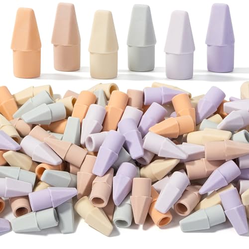 Mr. Pen- Pencil Erasers Toppers, 120 Pack, Colorful, Latex Free, No Smudge | Mr Pen Erasers for Pencils - color: Natural Colors, size: 120 Pack