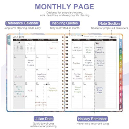 Planner 2026-2027, Weekly and Monthly Academic Year Calendar Planner, July 2026 - June 2027, Daily Agenda Book for Office School Supplies, Letter Size(8.5'' x 11'') - color: 2607-Dolphin, size: 8.5"x11"(Jul 2026-Jun 2027)