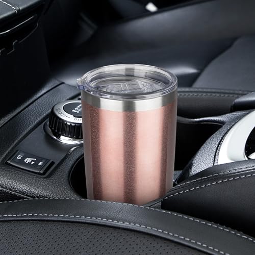 20oz Tumbler with Lid Stainless Steel Insulated Tumblers Travel Coffee Tumbler Bulk Double Wall Vacuum Insulated Water Cup Gifts for Christmas Women Men Her Him Home Office(Rose Gold, 4pack) - color: Rose Gold 4
