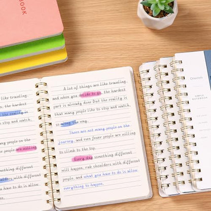 Spiral Notebook-5.75" x 8.125" College Ruled Journal with Inner Pockets and 160 Pages,PU Leather Cover Business Journal, Twin-Wire Binding Notebook Perfect for Office & Home School Supplies Navy Blue - color: 006-Navy Blue-1pack, size: A5-160 pages