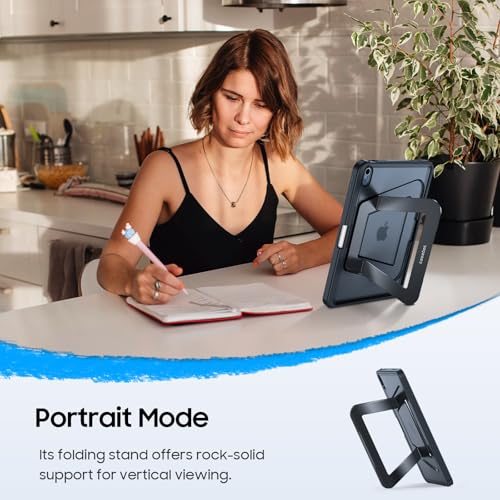 Fintie Shockproof Case for iPad (A16) 11th Generation 11 Inch (2025), iPad 10th Generation 10.9 Inch (2022) - [Built-in Pencil Holder] Slim Frosted Protective Cover with Multi-Angle Kickstand, Black - color: Black