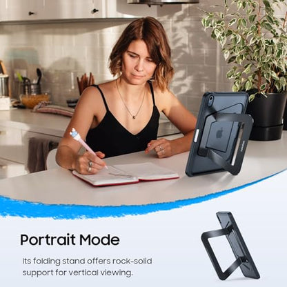 Fintie Shockproof Case for iPad (A16) 11th Generation 11 Inch (2025), iPad 10th Generation 10.9 Inch (2022) - [Built-in Pencil Holder] Slim Frosted Protective Cover with Multi-Angle Kickstand, Black - color: Black