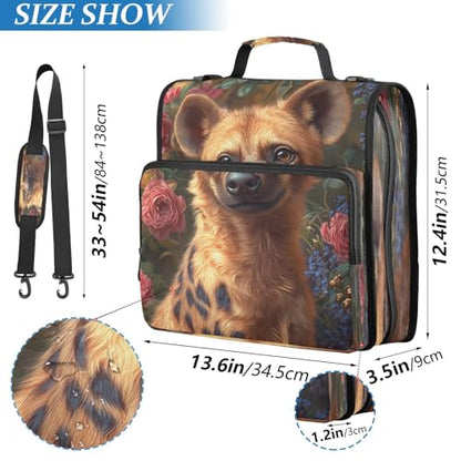 3 Ring Zipper Binder Cartoon Dog Binders Bag with Shoulder Strap 500 Sheets Paper Organizer Trapper Keeper Documents Storage File Folder for School Office - color: A936