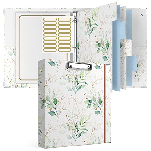 Rouidr 3 Ring Binder with clipboard, 1 inch 8.5 x 11 in Letter Size View Binders Organizer with Dividers Tabs & Clear Sleeves, School Supplies, Office Supplies, Leaves - color: Leaves, size: 1in(Letter Size)