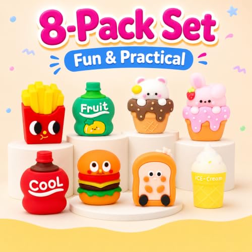 Fun Pencil Sharpeners for Kids, 8-Pack Cute Novelty Shaped Designs - | Fits Various Pencils | Pocket-Sized Portable to Carry | Adorable Desktop Decor | Smooth Even Handheld Manual Sharpening