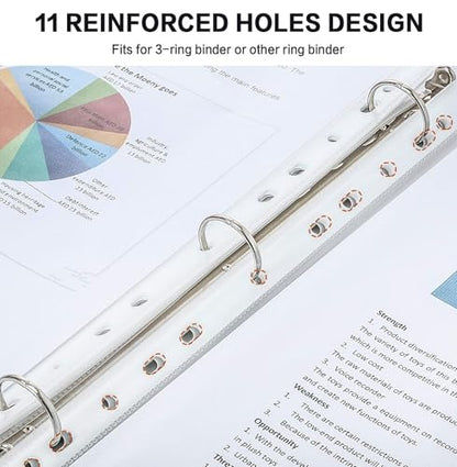 Sheet Protectors, PANDRI 900 Pack Clear Heavy Duty Plastic Page Protectors Sheet Reinforced 11-Hole Fit for 3 Ring Binder Fits Standard 8.5 x 11 Paper, 9.25 x 11.25 Top Loaded, Excluding Acid - size: 900 PACK