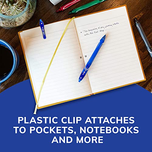 BIC Gelocity Quick Dry Blue Gel Pens, Medium Point (0.7 mm), School Supplies for Students and Teachers, with Full Grip, 12-Count Pack in Blue - color: Blue, size: 12 Count (Pack of 1)