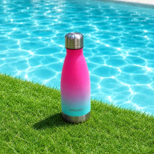 CHILLOUT LIFE 12oz Kids Insulated Stainless Steel Water Bottle, Leak Proof | Small Metal Water Bottle, Keeps Drinks Cold 24H & Hot 12H, Leak-Proof Screw Lid, Perfect for School, Travel & Sports - color: Frozen Slushy