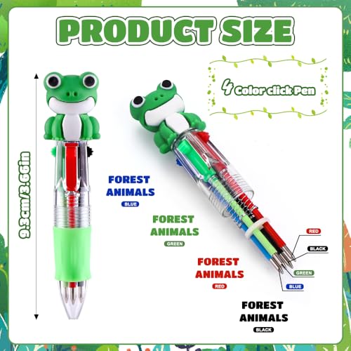 Vellibring 36pcs Mini Multicolor Animal Pens in One 4-in-1, Bulk Cute Cartoon Animal Retractable Writing Pens for Party Favors Birthdays Holiday Gifts Classroom Student Prizes - style: Cute Animals-36pcs