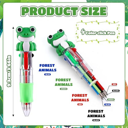 Vellibring 36pcs Mini Multicolor Animal Pens in One 4-in-1, Bulk Cute Cartoon Animal Retractable Writing Pens for Party Favors Birthdays Holiday Gifts Classroom Student Prizes - style: Cute Animals-36pcs