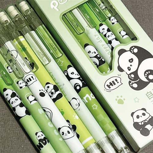 MOZXIRZ 4 Pcs Cute Mechanical Pencils with Eraser 0.5mm Cartoon Panda Mechanical Pencil School Pencil for Women (6pcs Panda) - color: 6pcs Panda