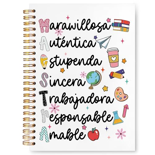JUDFNCDE Spanish Teacher Maestra Appreciation Gifts, Regalos Para Maestras Mujeres, Spanish Educator Hardcover Notebook Journal 5.5 x 8.3 - color: Spanish Teacher Maestra - -