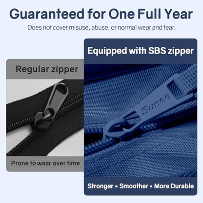 SUNEE Zippered Binder Bag with Handle, 2-Inch 3-Ring O-Ring, 500-Sheet Capacity, Includes Zip Pocket, 5-Tab Expanding File Folder, Multi-Pocket Organizer Binder for Middle School, Navy - color: Navy Blue