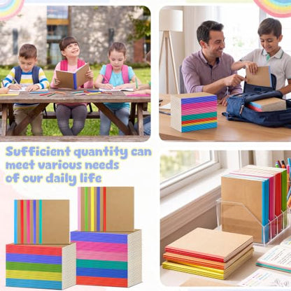 Handepo 100 Pack A5 Composition Notebooks Bulk 5"x8" Lined Kraft Soft Cover Journals, 60 Pages Bulk School Supplies for Students Classroom Office - color: Classic, size: A5