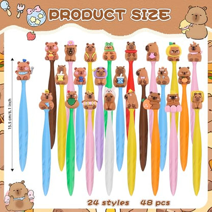 48 Pcs Cute Capybara Bobblehead Eraser for Pencils Kawaii Erasers Cute Fun Cartoon Erasers Supplies Birthday Classroom Gifts - style: New Capybara