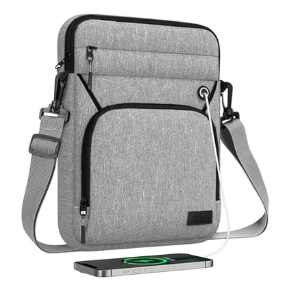 MoKo 9-11 Inch 360° Protection Tablet Sleeve Bag with Earphone Hole | Fits iPad Air 11-inch M4, iPadPro 11-inch M5, iPad A16, iPad 10/5/4 10.9-inch and Tab S8/S9 11-inch, Light Gray - color: Light Gray + Black, style: 9-11 Inch