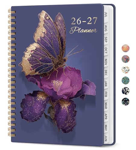 Planner 2026-2027, Academic Year Weekly and Monthly Calender Planner, from Jul 2026 - Jun 2027, Spiral Bound School Planning Book, Perfect for Teacher, Student, Women & Men, A5 (6.3" x 8.5"), Royal Flutter - color: R-Royal Flutter, size: (6.3"x8.5")a5