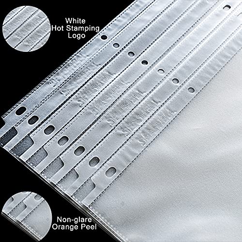 Seashell 200PCS Heavy Duty Non-Glare Sheet Protectors, Letter Size Page Protectors Reinforced 3-Hole, Plastic Sleeves for 3 Ring Binder, Top Loading for 8.5 x 11 Inch Sheets - size: heavyweight Box of 200