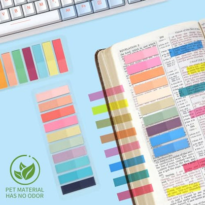 Lysas 800 Pcs Morandi Sticky Tabs, Page Markers Book Index Tabs | Writable & repositionable book flags for reading notes, annotate books, document filing & office notebook organization - size: 800pcs