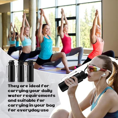 Mifoci 20 Pieces Water Bottle Bulk 17 oz Plastic Water Bottles Bulk Gym Sports Adults Reusable Large Bottles with Leak Proof Flip Top for Party Outdoor (Solid Black) - color: Solid Black