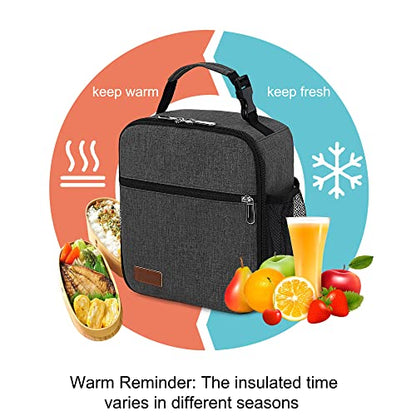 Lunch Box for Men & Women Durable Lunch Bag for Adults Reusable Small Lunchbox Dark Grey - color: Dark Gray