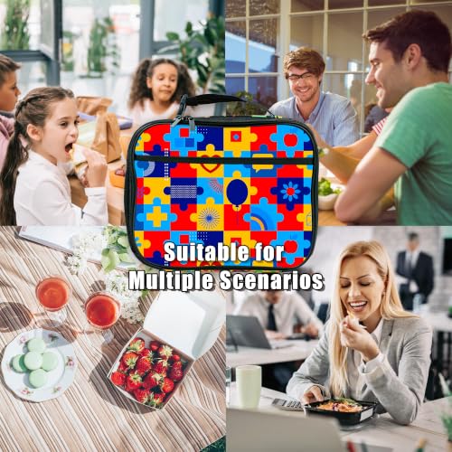 Autism Awareness Lunch Box Insulated Reusable Lunch Bag Tote Cooler for Women Men Boy Girl School Work Office Picnic - color: Autism Awareness